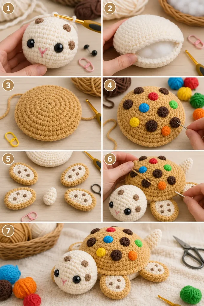 Cookie Turtle Amigurumi Crochet Pattern