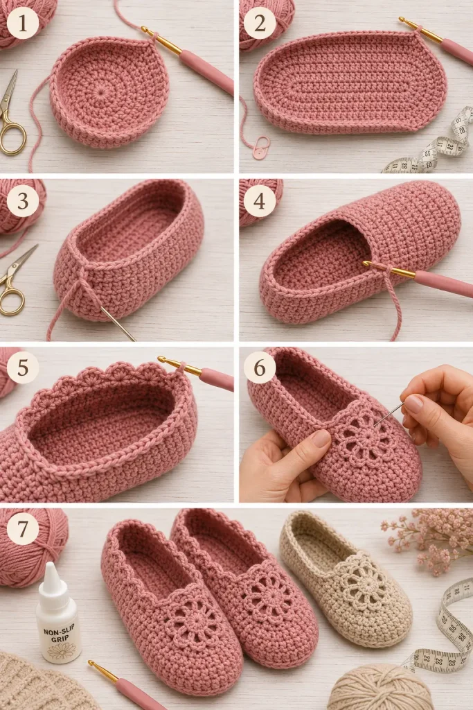 Elegant Lace Crochet Slippers Pattern