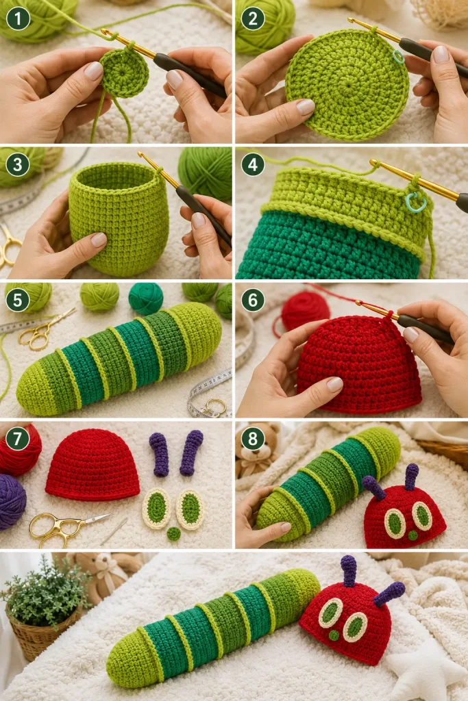Colorful Caterpillar Baby Cocoon Crochet Pattern