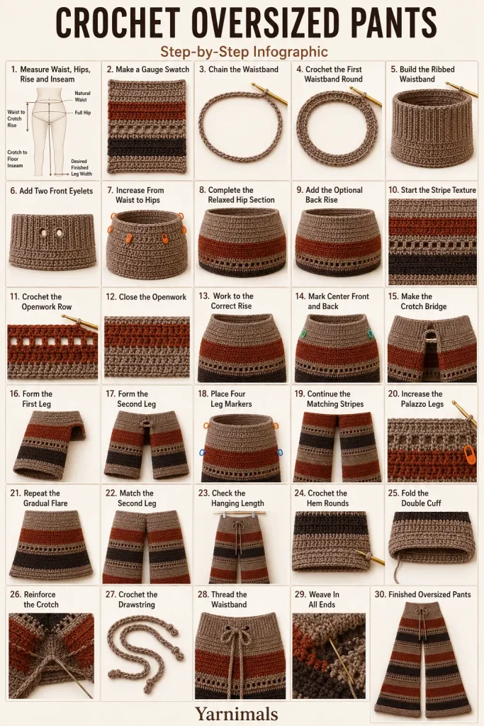 Crochet Oversized Pants Free Pattern