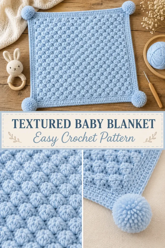 Easy Textured Crochet Baby Blanket Pattern
