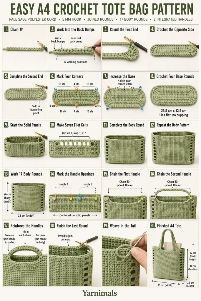 Easy A4 Crochet Tote Bag Pattern
