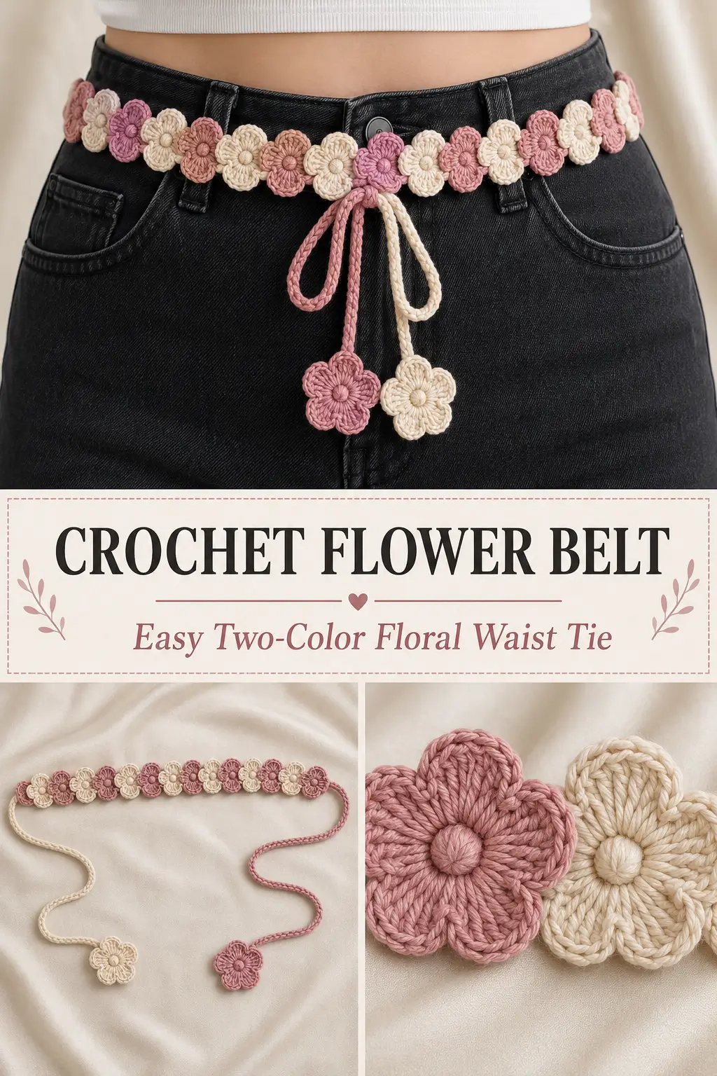 Crochet Flower Belt Pattern