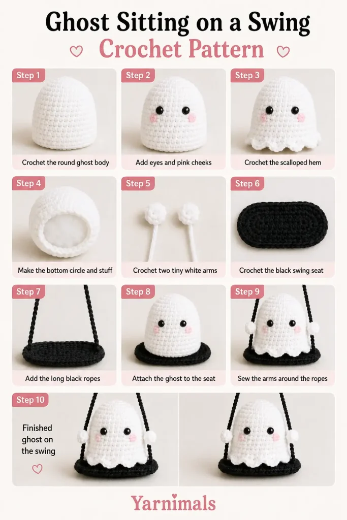 Ghost Sitting on a Swing Crochet Pattern