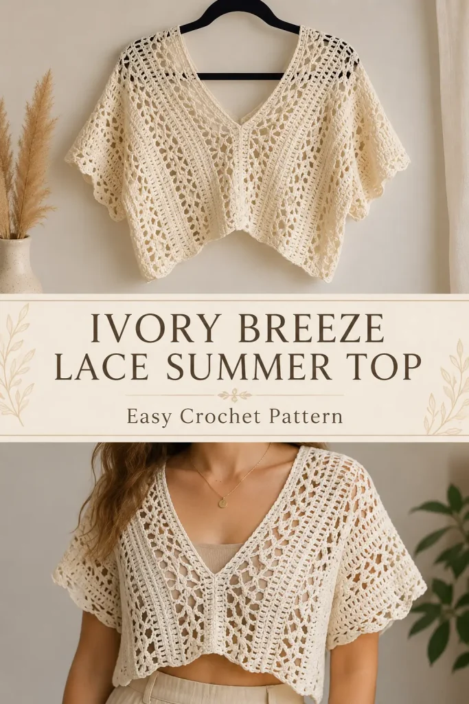 Ivory Breeze Lace Summer Top Crochet Pattern