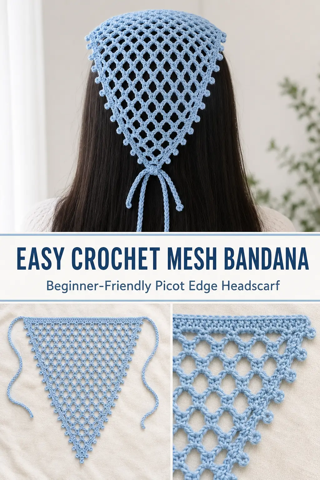 Easy Crochet Mesh Bandana for Beginners