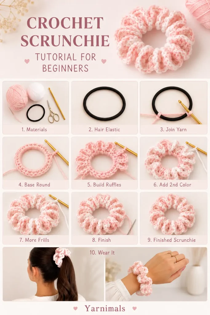 Crochet Scrunchie Tutorial for Beginners