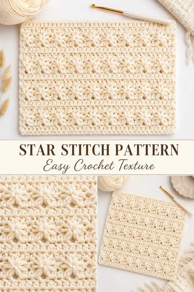 Easy Crochet Star Stitch Pattern for Blankets and Garments