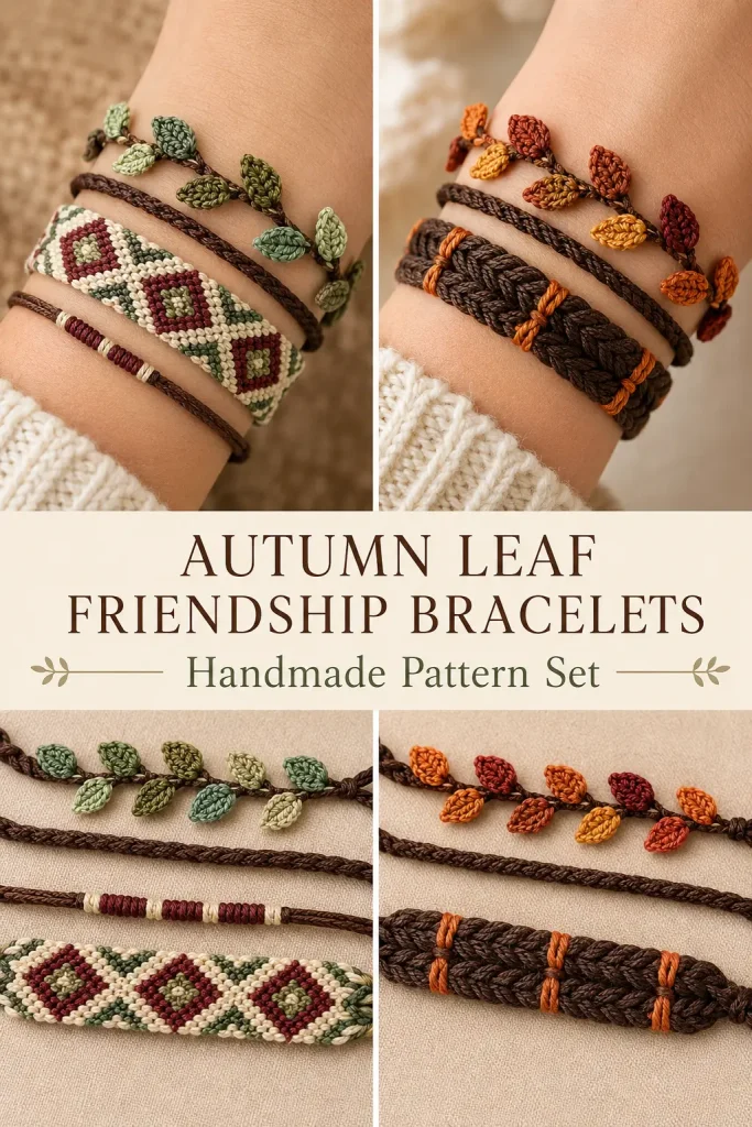 Leaf Friendship Bracelet Set Pattern