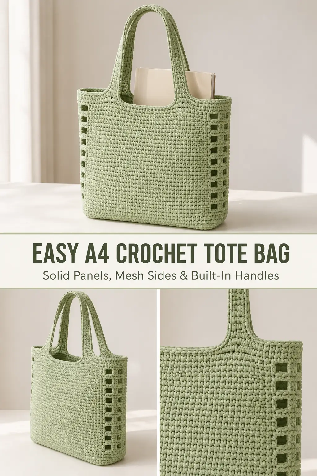 Easy A4 Crochet Tote Bag Pattern