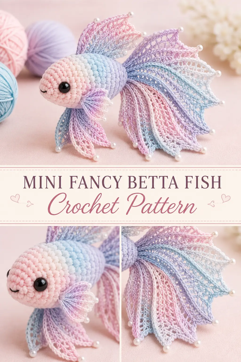 Mini Fancy Betta Fish Crochet Pattern