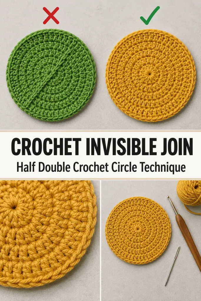 Crochet Invisible Join for Half Double Crochet Circles
