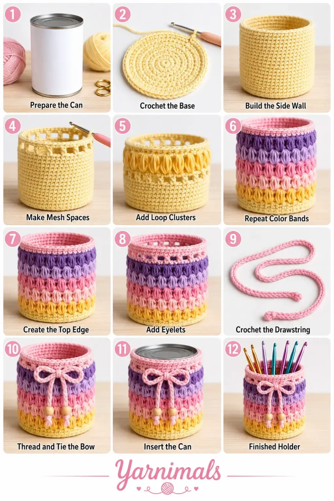 Upcycled Can Crochet Hook Holder Pattern