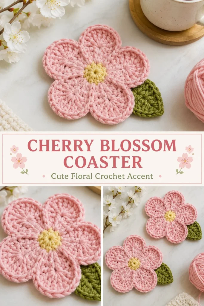 Cherry Blossom Coaster showcasing beautiful cherry blossom artwork