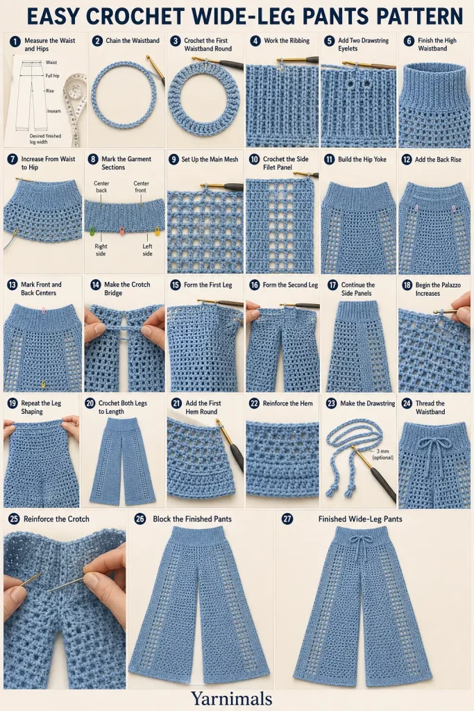Easy Crochet Wide-Leg Pants Pattern
