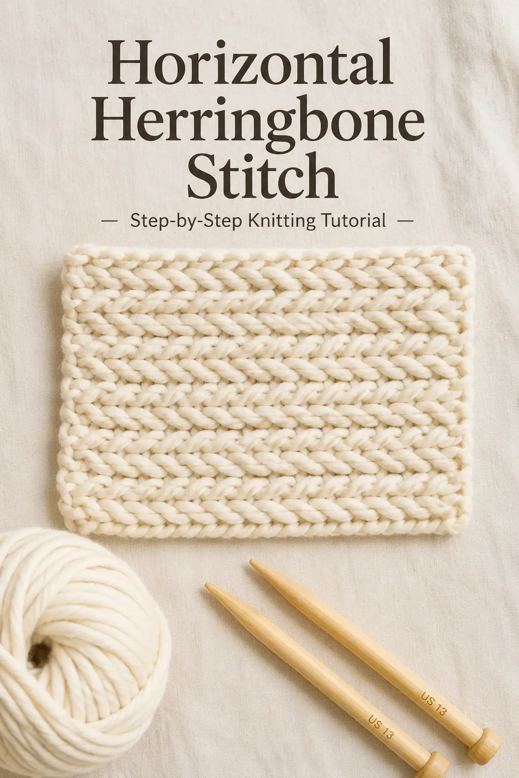 How to Knit the Horizontal Herringbone Stitch