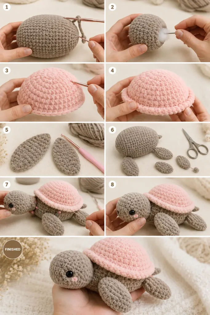 Plush Blush Shell Turtle Amigurumi Crochet Pattern