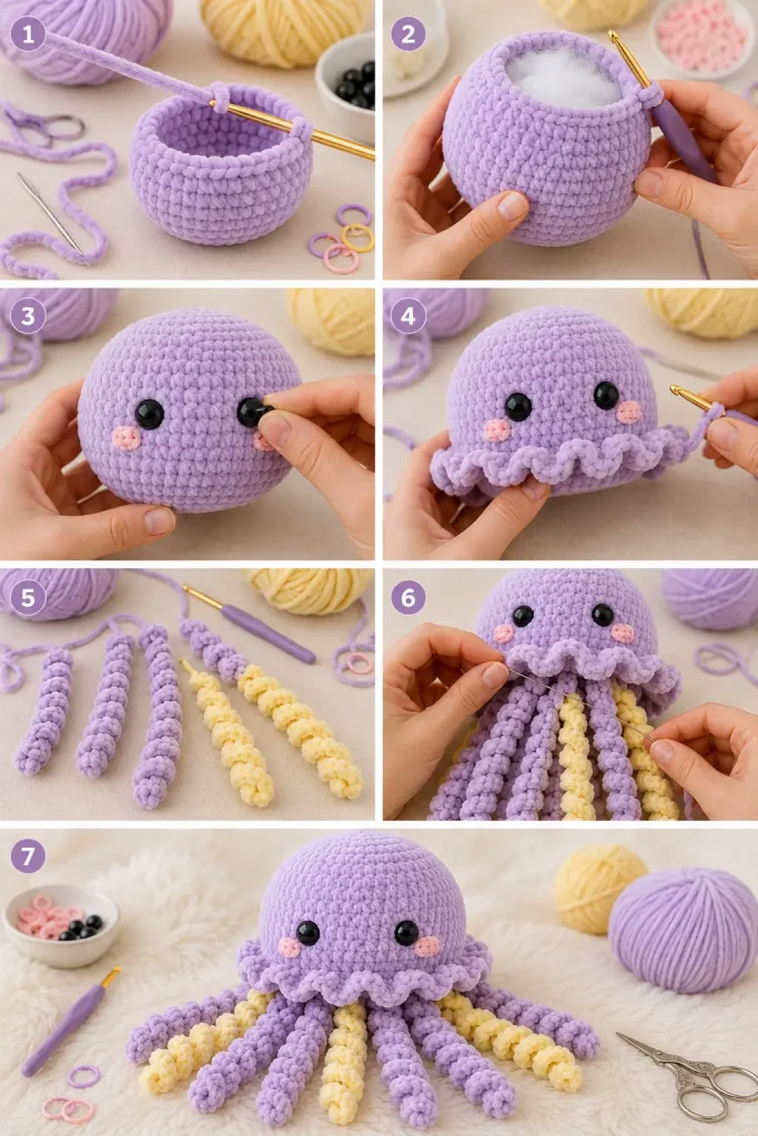Luna Swirl Jellyfish Amigurumi Crochet Pattern