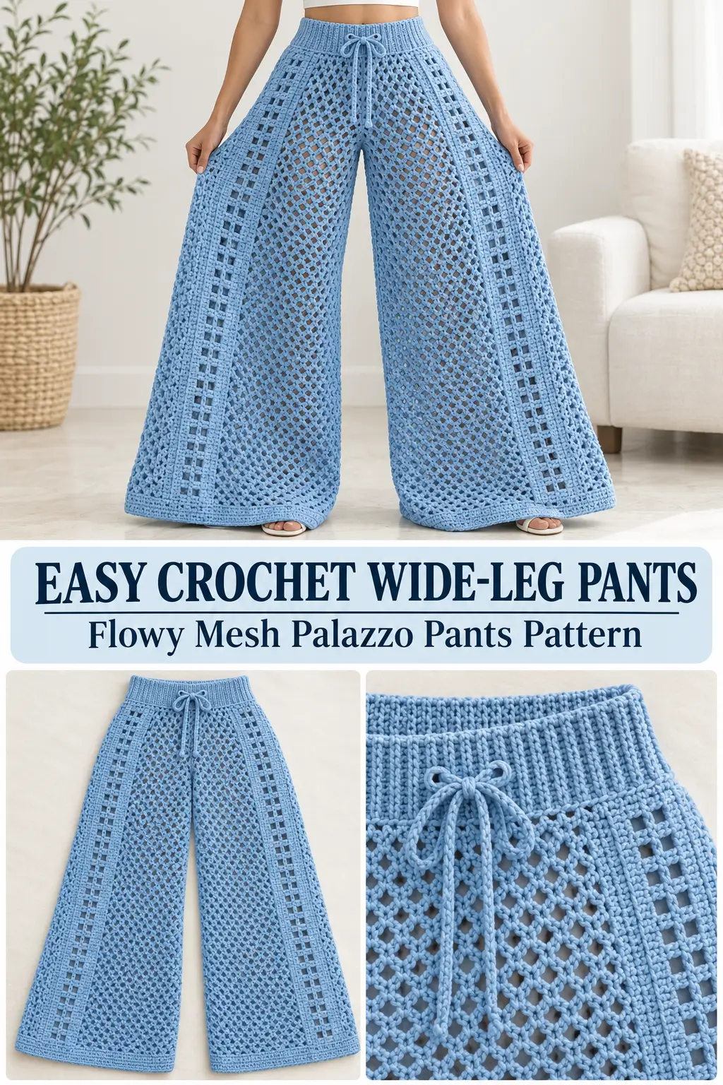 Easy Crochet Wide-Leg Pants Pattern