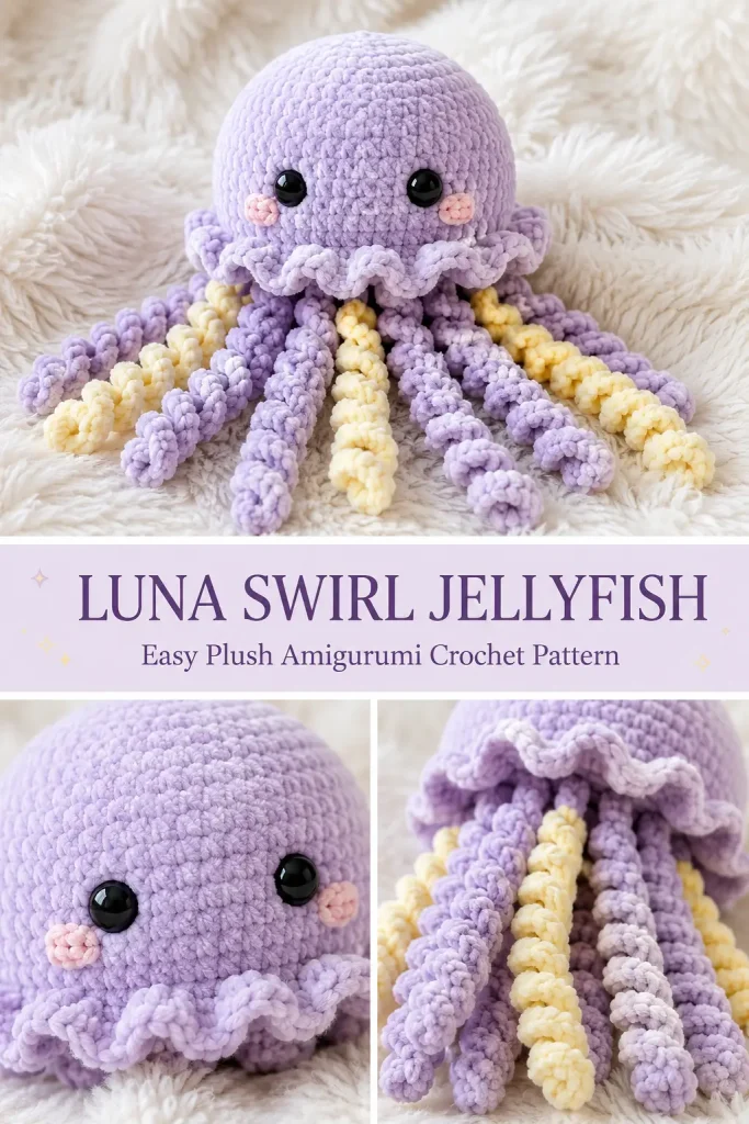 Luna Swirl Jellyfish Amigurumi Crochet Pattern