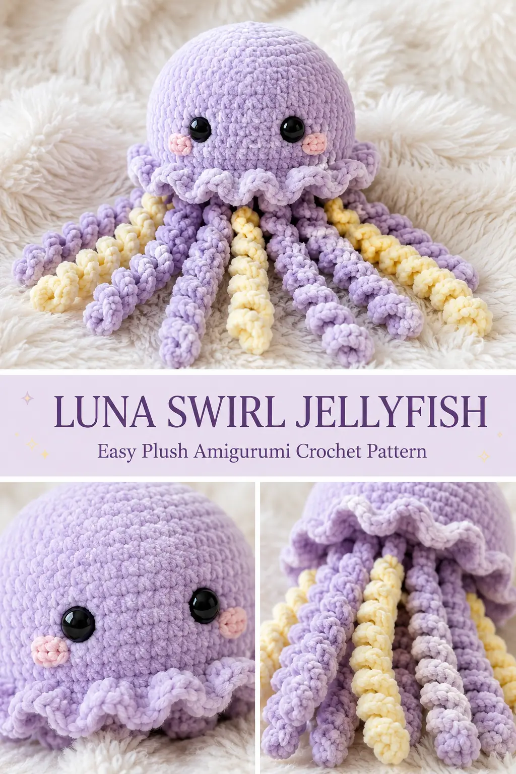 Luna Swirl Jellyfish Amigurumi Crochet Pattern