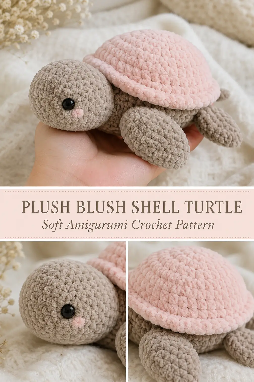 Plush Blush Shell Turtle Amigurumi Crochet Pattern