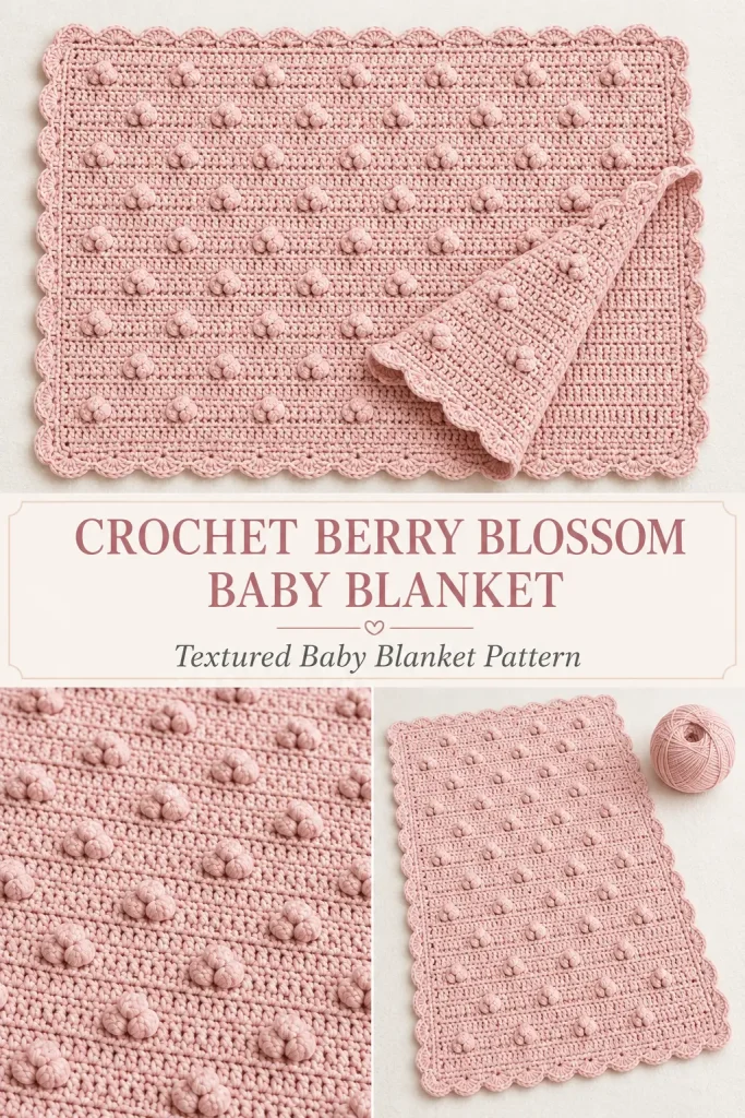 Crochet Berry Blossom Baby Blanket Pattern