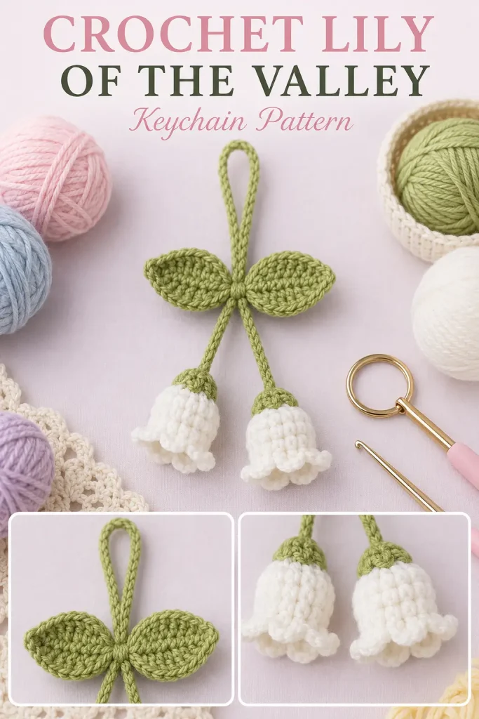 Crochet Lily of the Valley Keychain Pattern