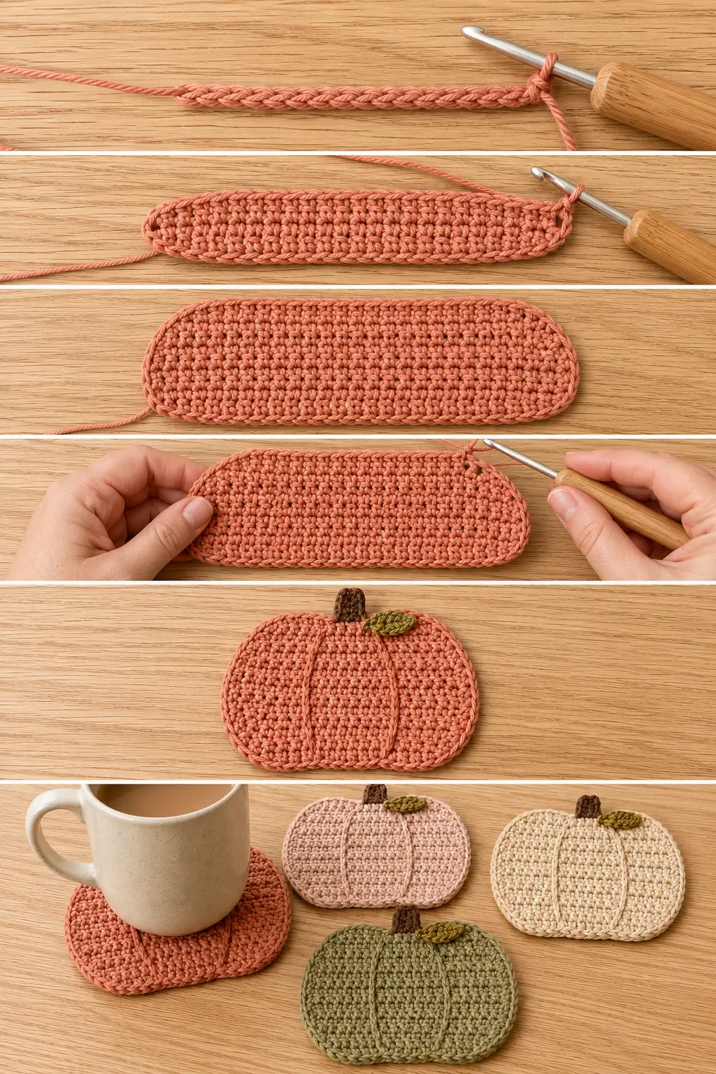 These Easy Crochet Pumpkin Coasters Made My Table Look Like Fall