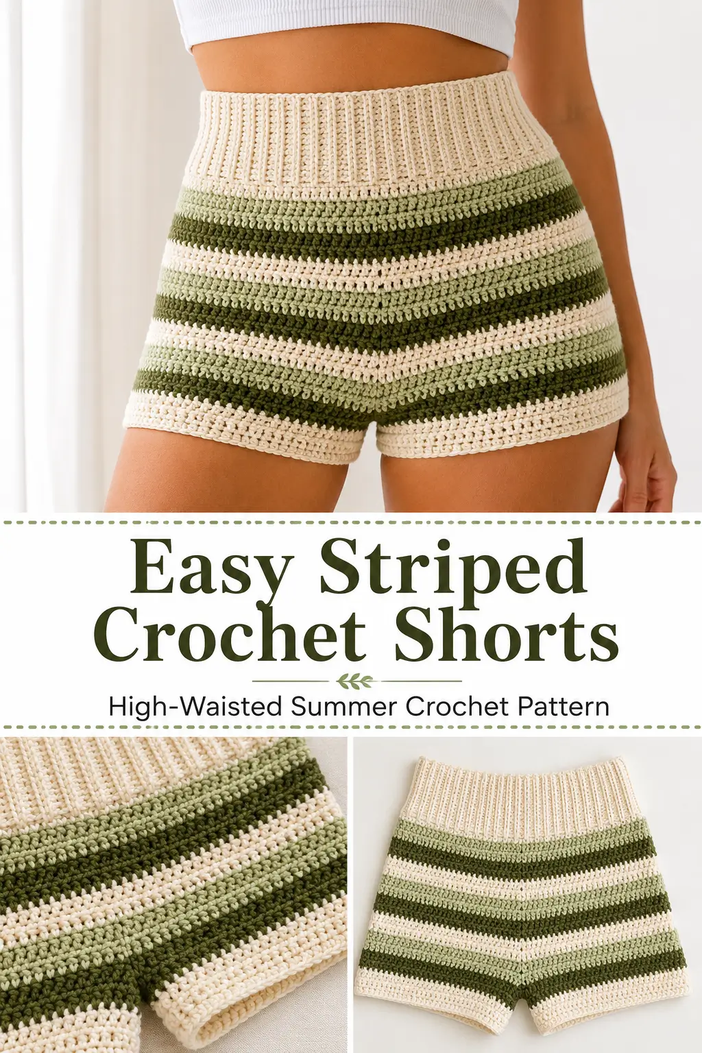 Easy Striped Crochet Shorts Free Pattern