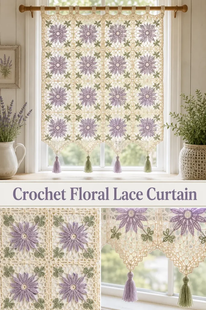 Crochet Floral Lace Curtain Pattern