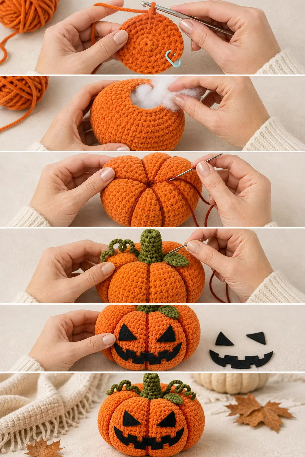 This Plush Crochet Jack-O’-Lantern Looks Spooky