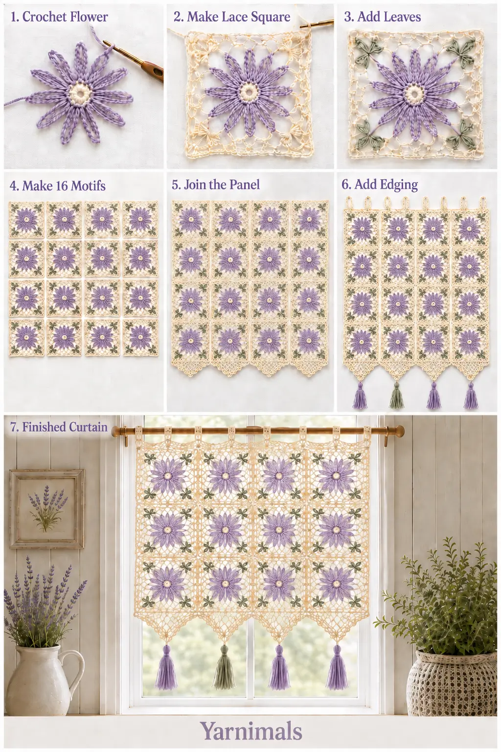 Crochet Floral Lace Curtain Pattern