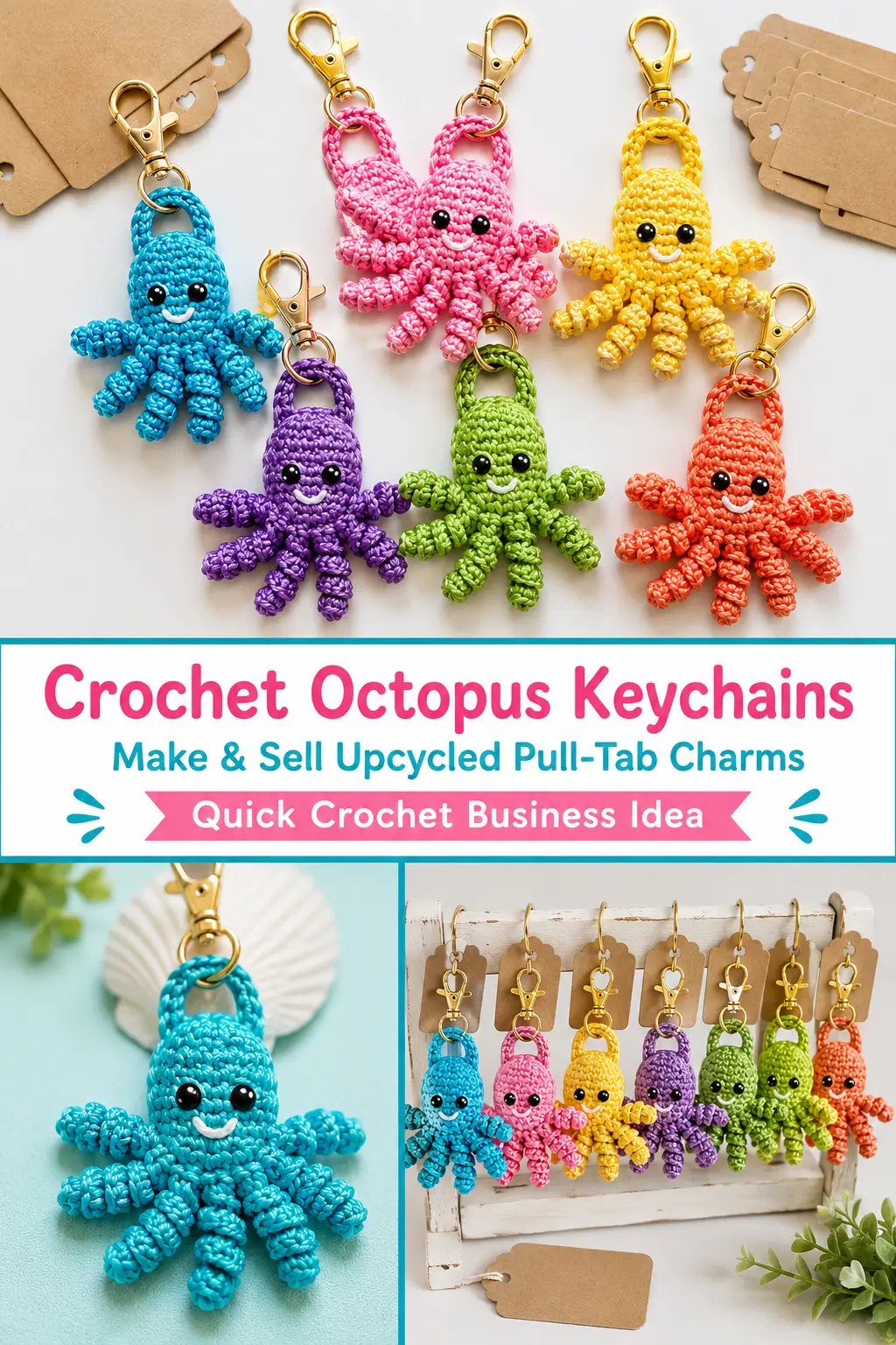 Crochet Octopus Keychains to Make and Sell