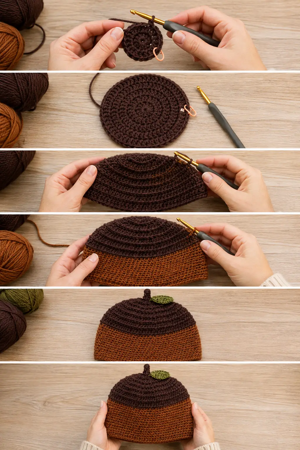This Little Acorn Crochet Hat Might Be the Cutest Thing I Make This Fall
