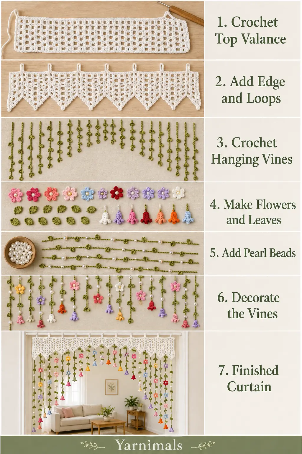 Crochet Flower Curtain Pattern – Hanging Garden Room Divider