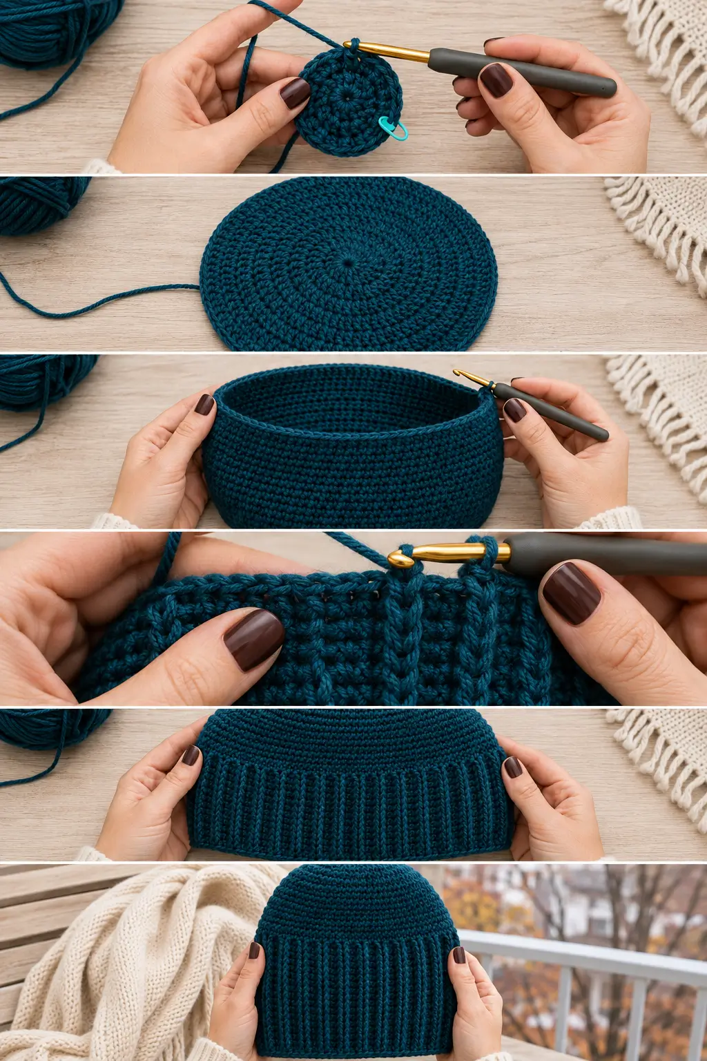 This Crochet Beanie Looks Knitted 