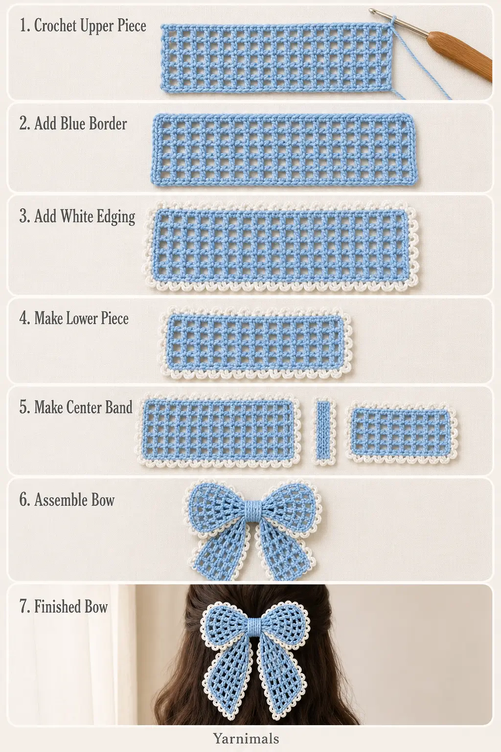 Easy Mesh Crochet Hair Bow Pattern