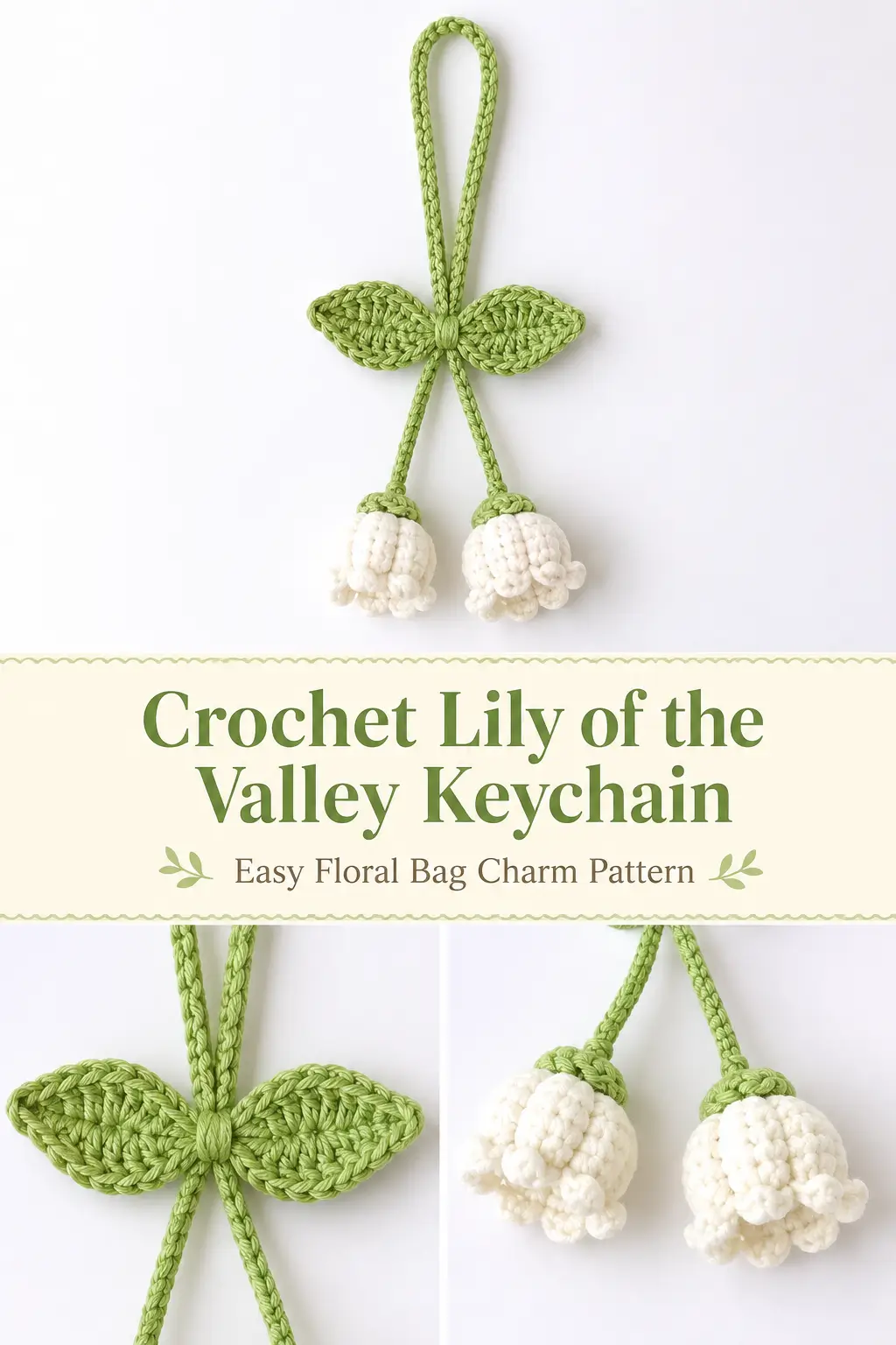 Crochet Lily of the Valley Keychain Free Pattern