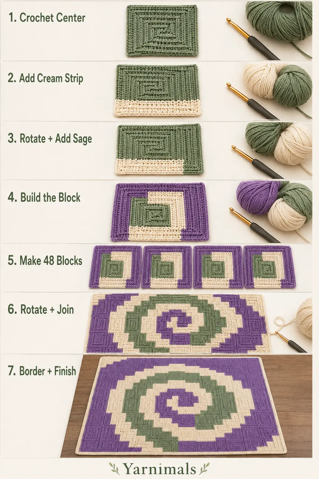 Retro Swirl Crochet Blanket Pattern