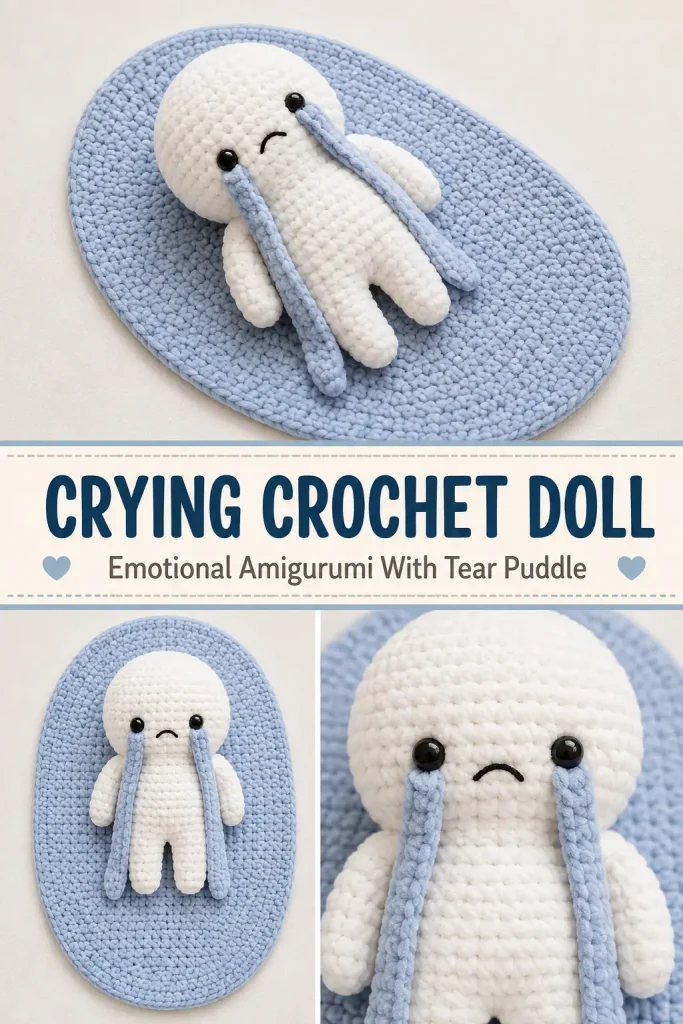 Crying Crochet Doll With Tear Puddle Pattern
