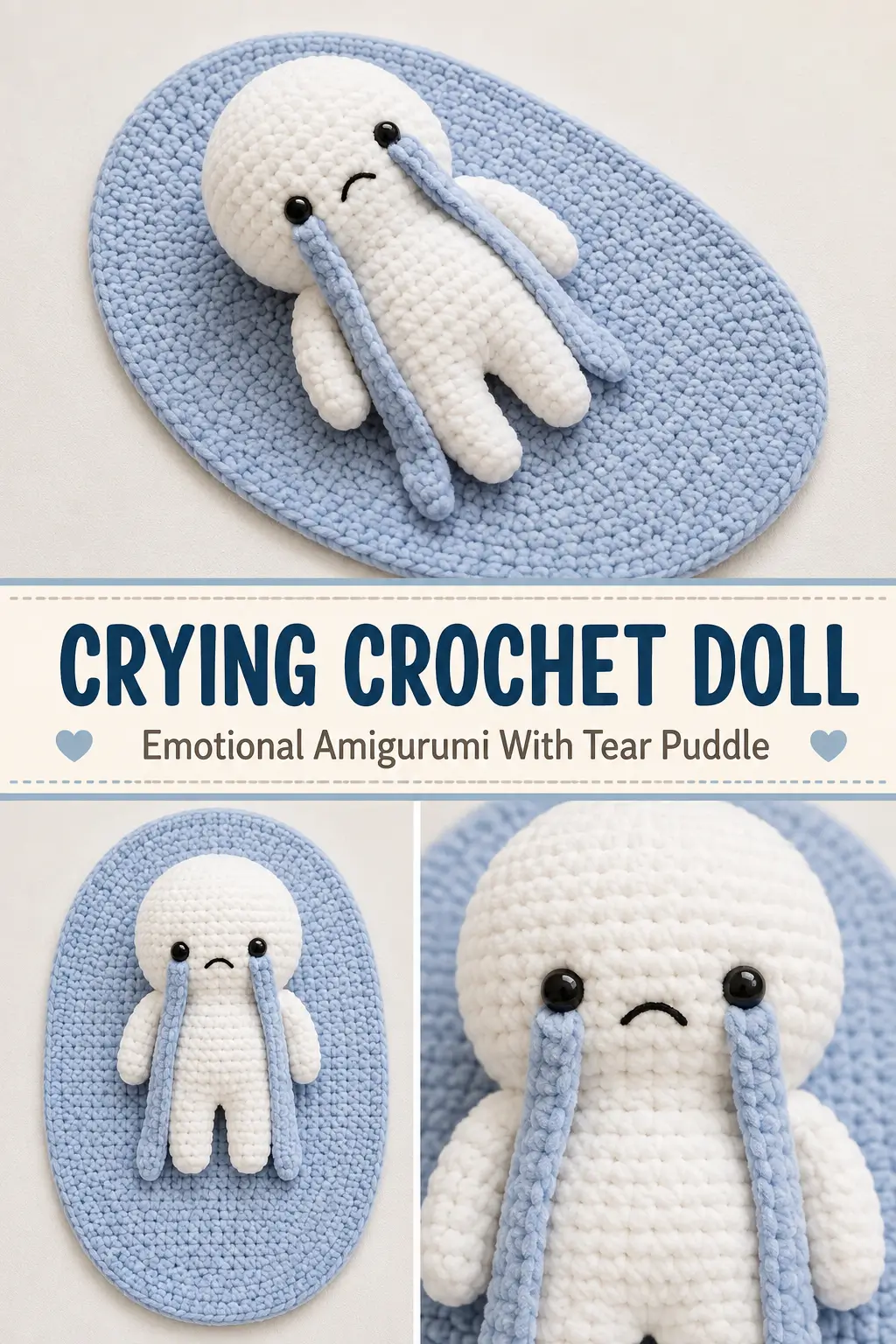 Crying Crochet Doll With Tear Puddle Pattern