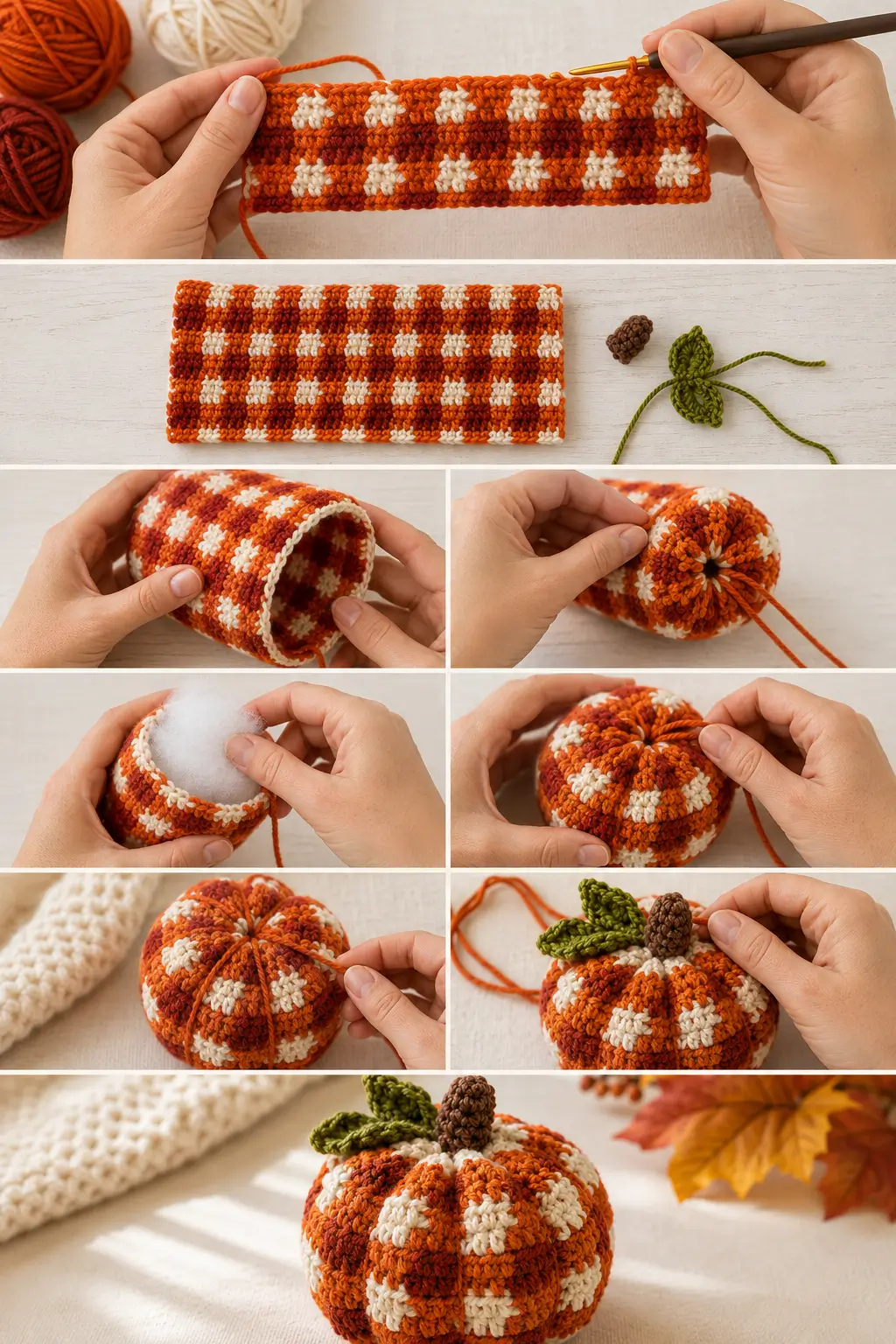This Plaid Crochet Pumpkin Might Be My Favorite Little Fall Project