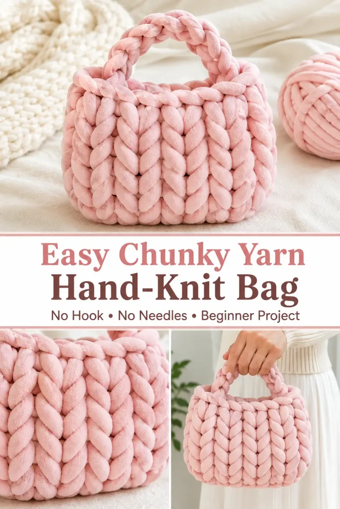 Easy Chunky Yarn Hand-Knit Bag Pattern