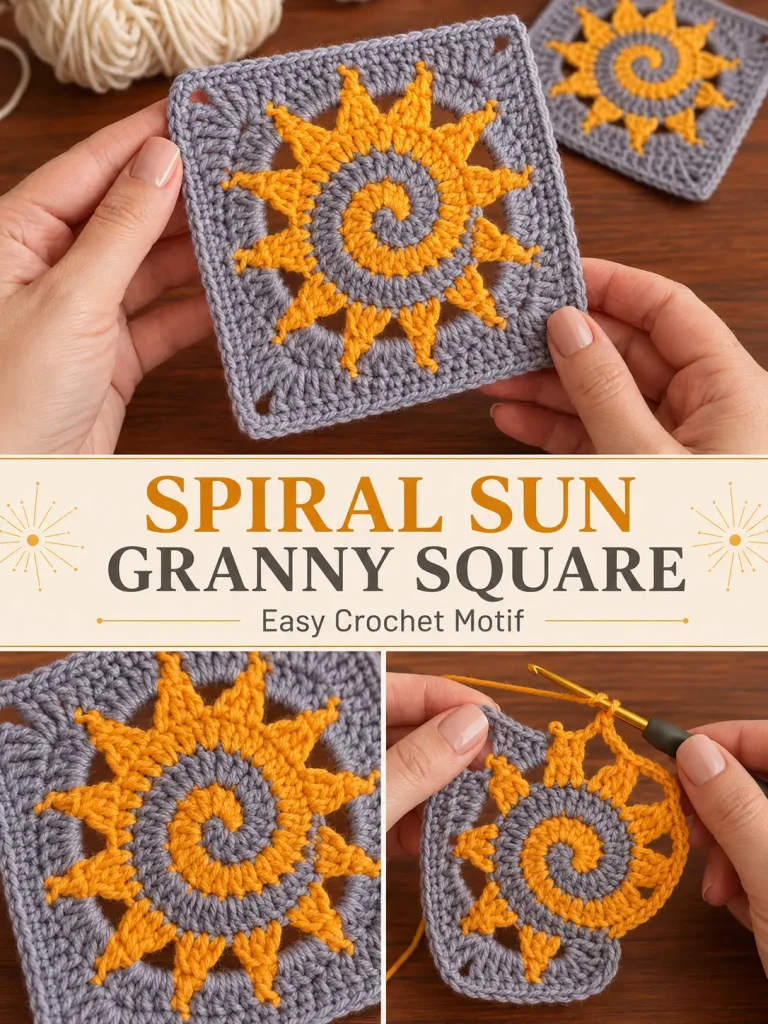 Spiral Sun Granny Square Looks Complicated