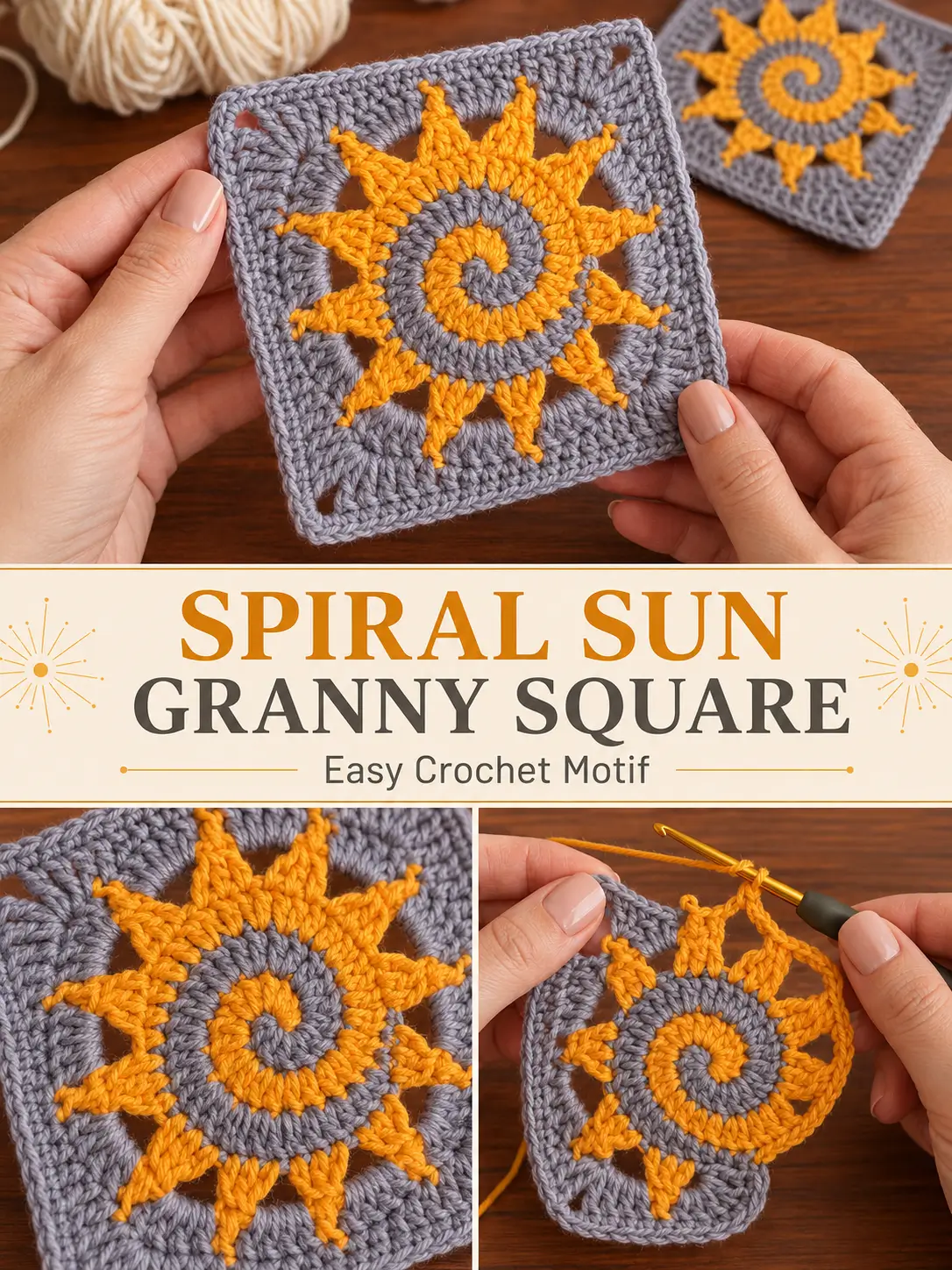 Spiral Sun Granny Square Looks Complicated