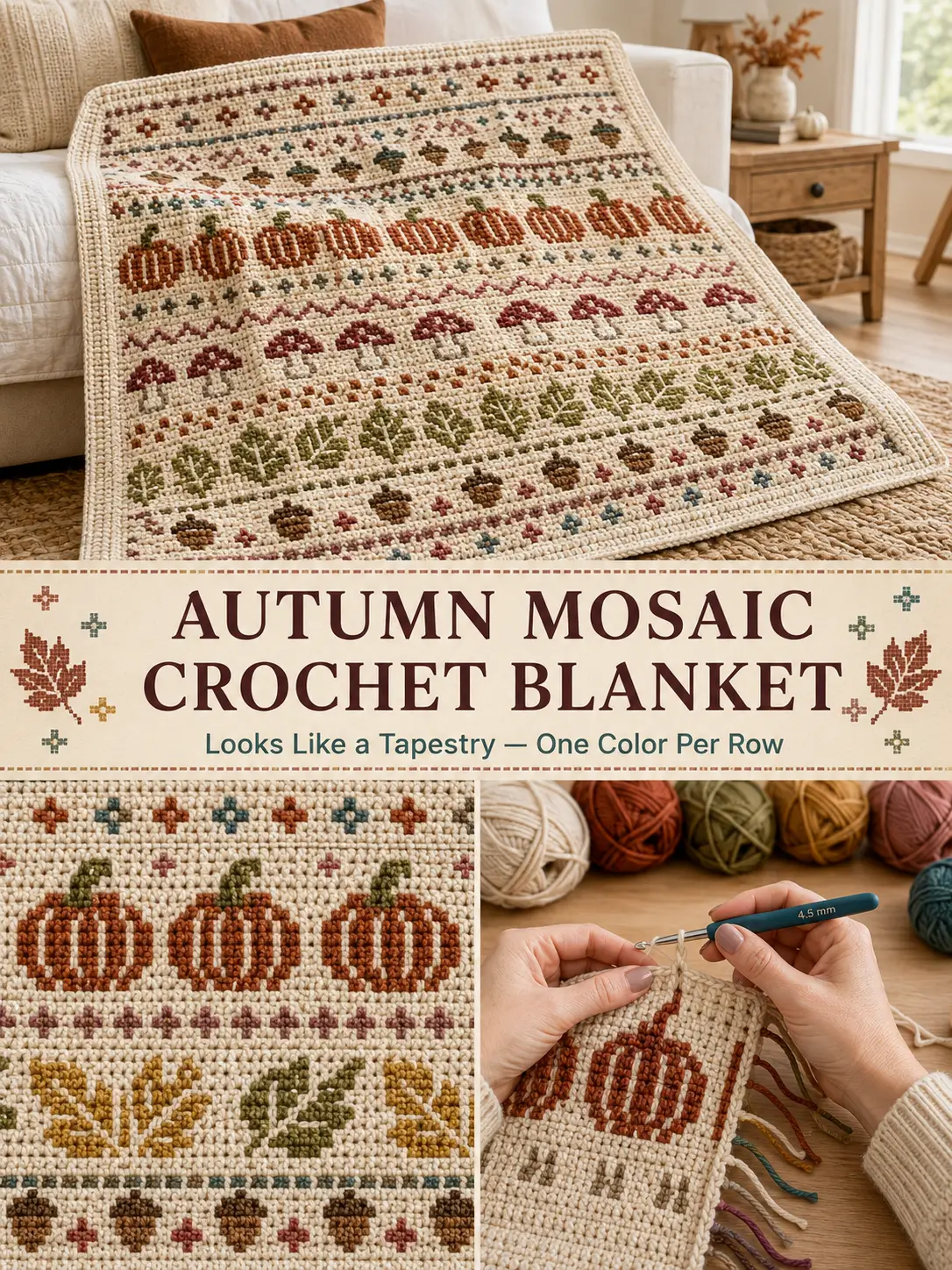 Autumn Crochet Blanket Looks Like a Tapestry