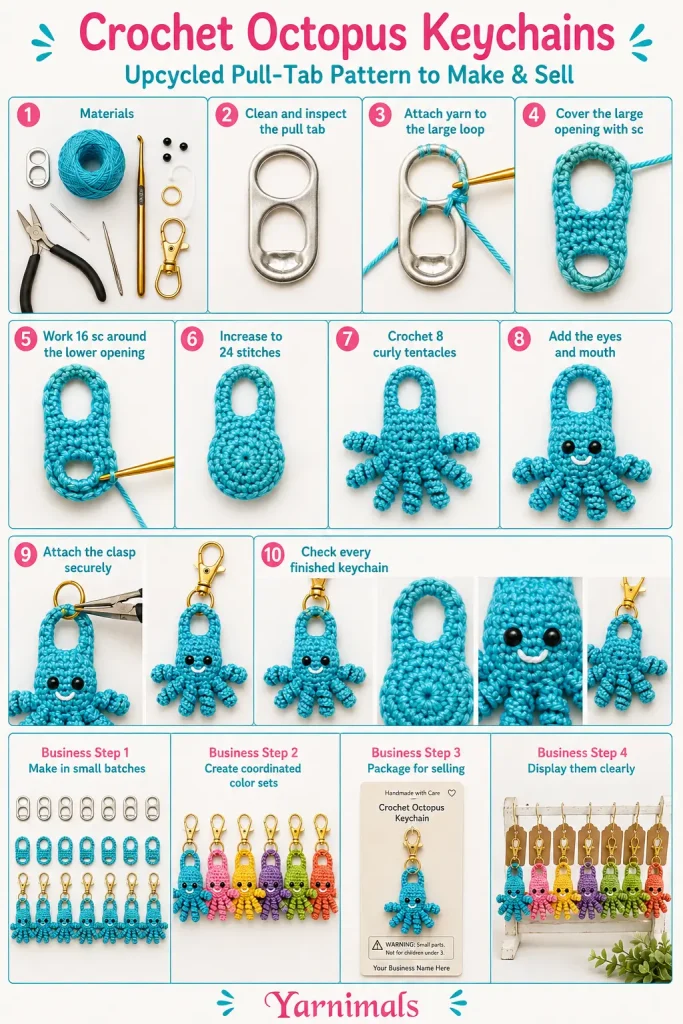 Crochet Octopus Keychains to Make and Sell