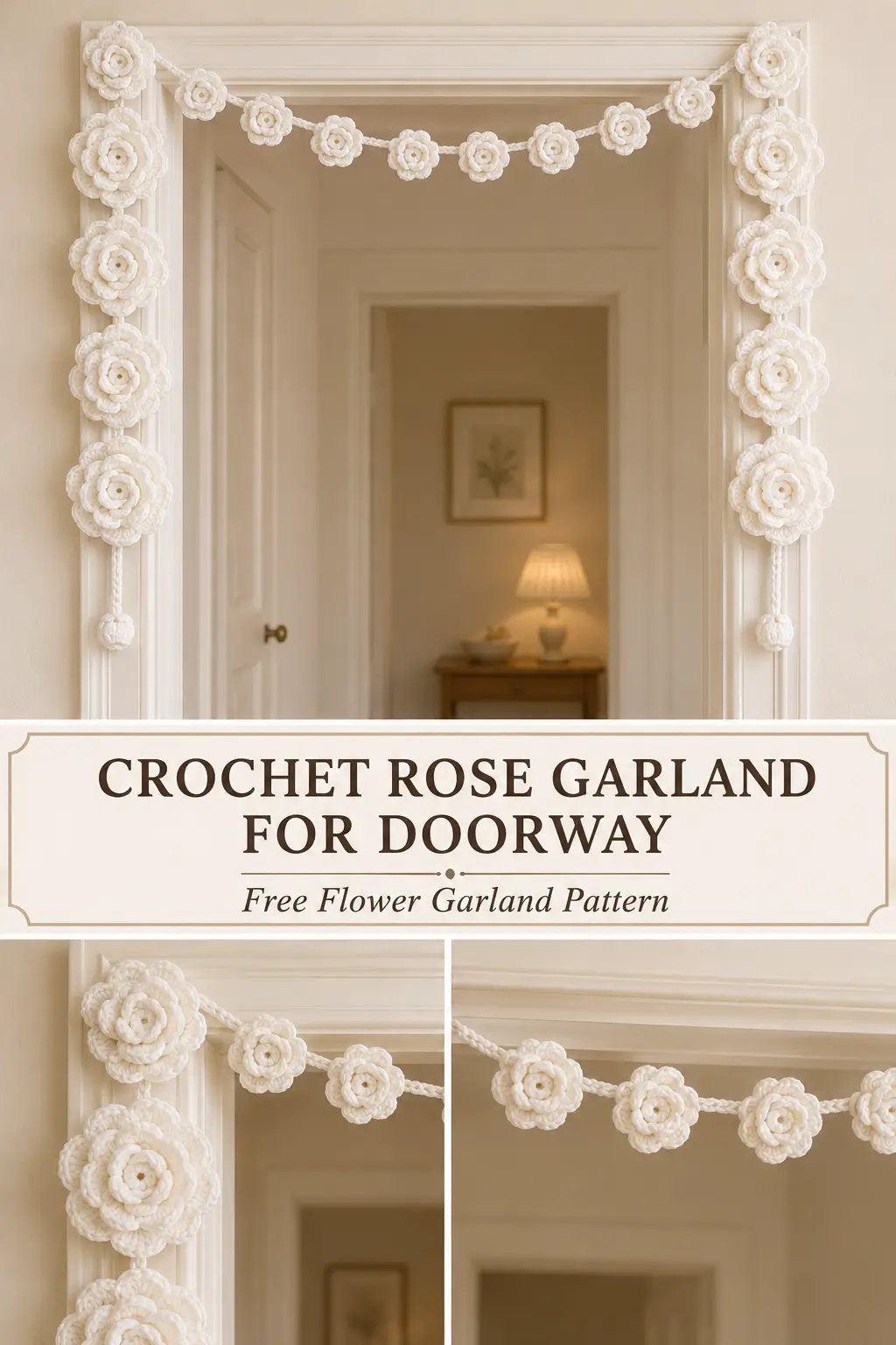 Crochet Rose Garland for Doorway – Free Flower Garland Pattern