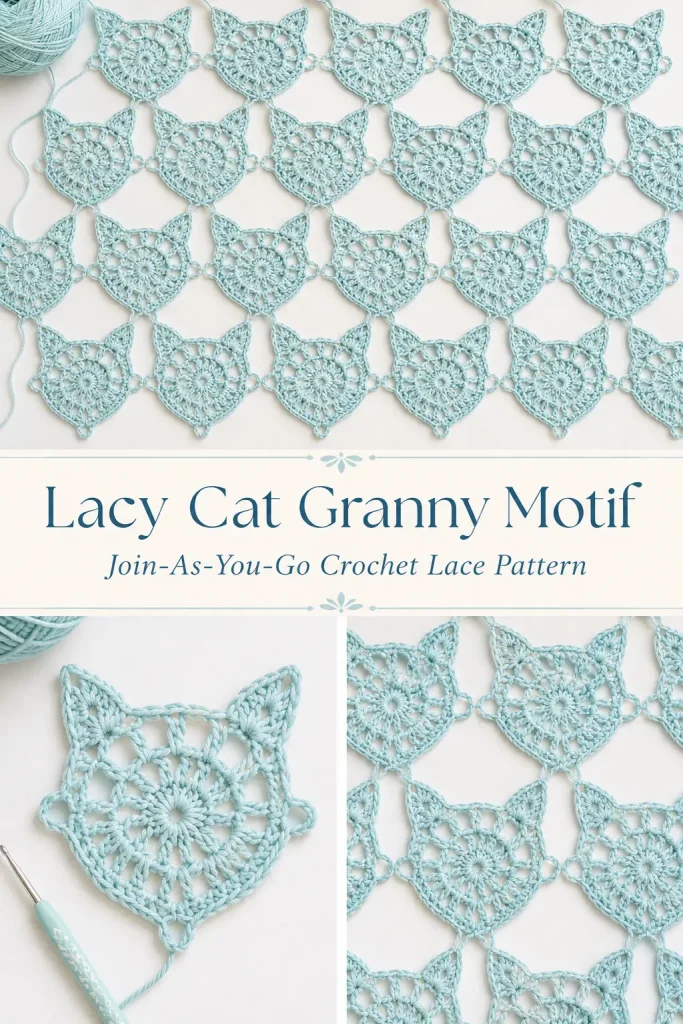 Lacy Cat Granny Motif Free Crochet Pattern